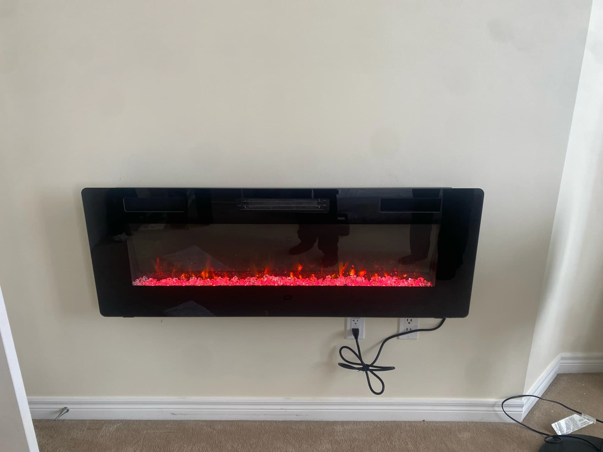 Electric fireplace installation