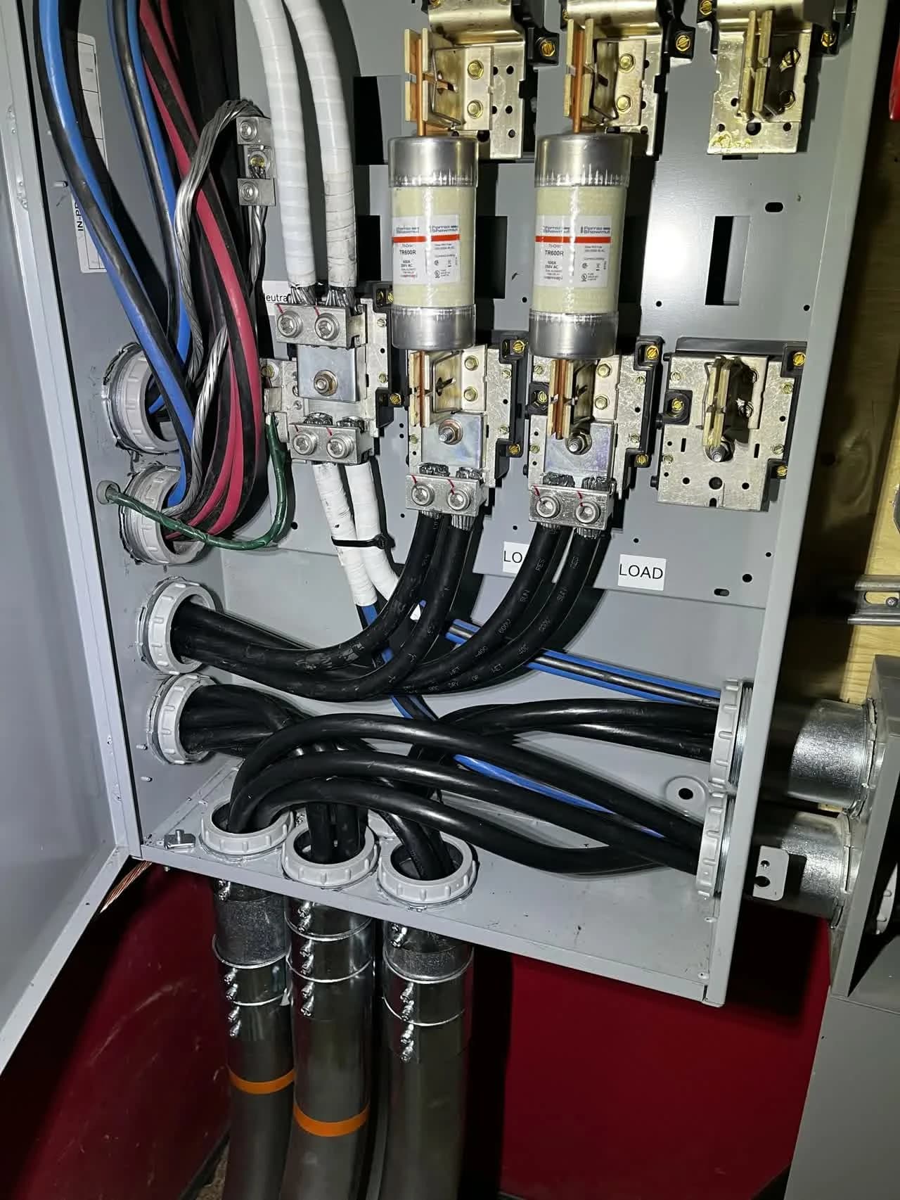 Modern panel installed after knob and tube removal