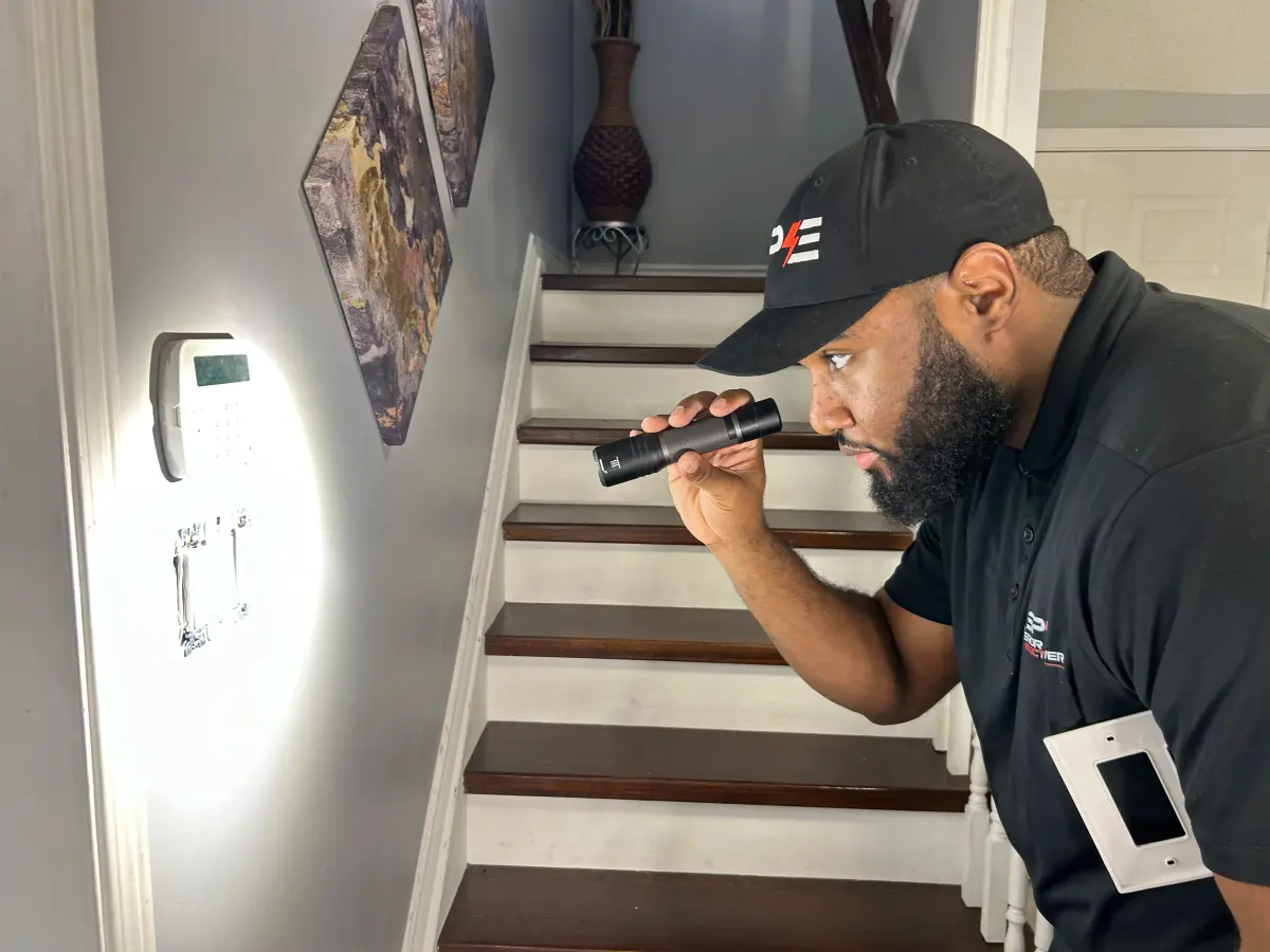 Shaun inspecting home electrical system