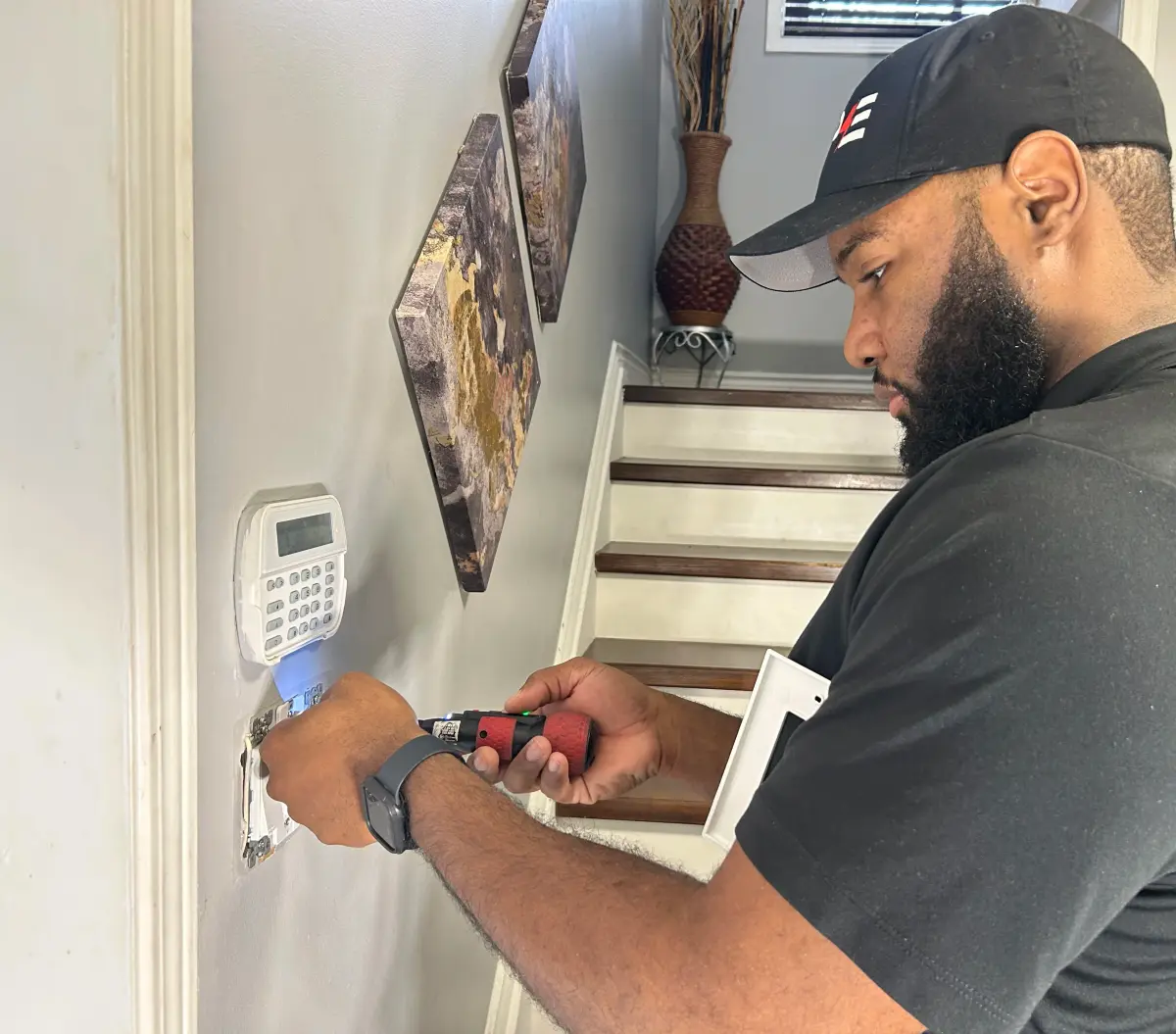 Shaun performing residential electrical work